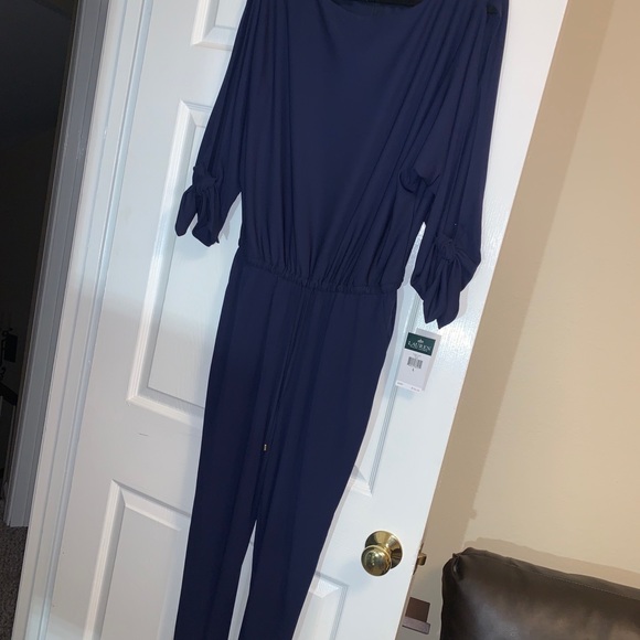 Ralph Lauren Navy 3/4 Sleeve Jumpsuit - Picture 2 of 6